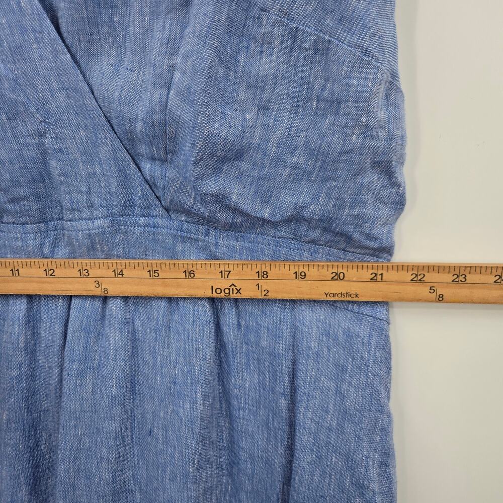 Talbots Coastal Quiet Luxury Timeless Lagenlook Old Money Linen Midi Dress 16W - Picture 11 of 12
